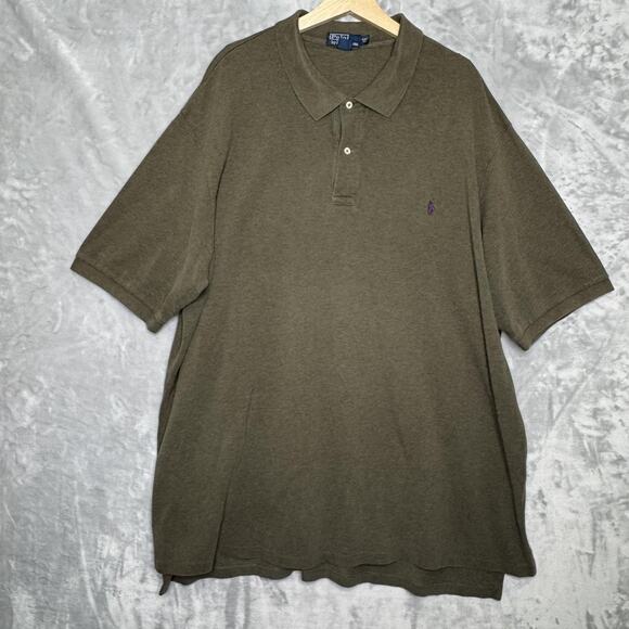 Polo Ralph Lauren Polo Shirt Mens 4XL Tall Olive Embroidered Pony Short Sleeve - Picture 2 of 9